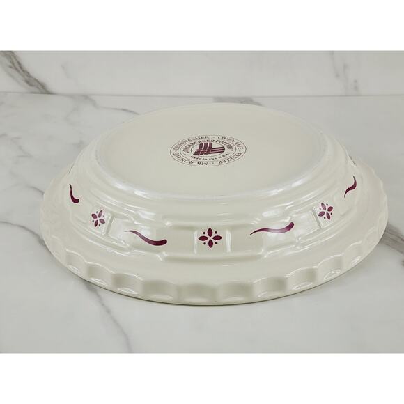 Longaberger Pottery Pie Dish Baking Plate Woven Traditions 10" Made In USA Vtg - Picture 10 of 16